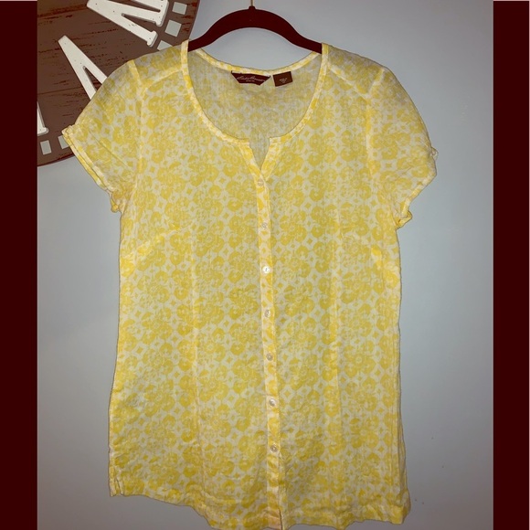 Eddie Bauer Tops - - Yellow Eddie Bauer button down blouse size xs